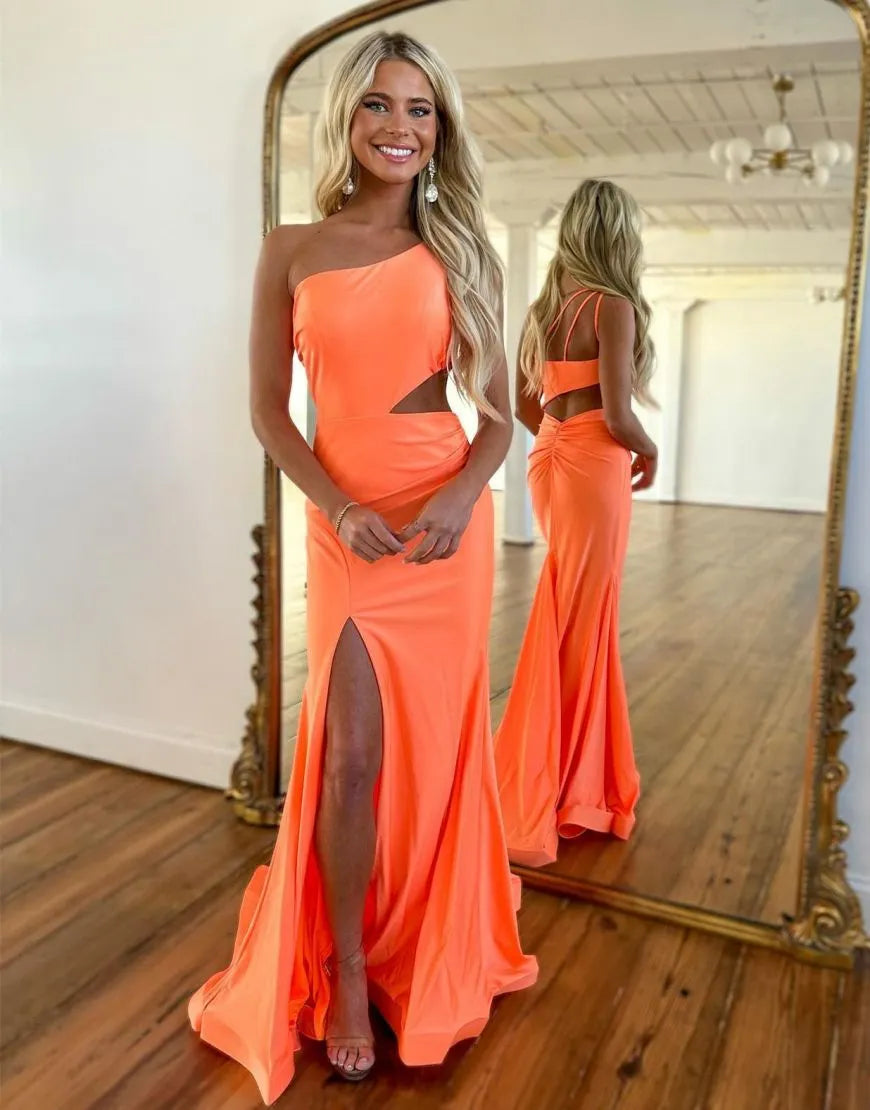 Wholesale Mermaid One Shoulder Prom Evening Dress With Split